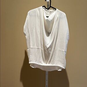 Trina Turk Elegant White Drape Blouse